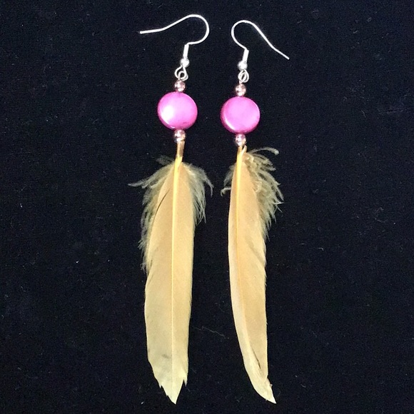 Native American Jewelry - Feather Dangle Earrings